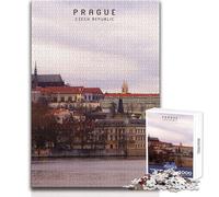 Puzzle pour Adolescents 1000 pièces Prague Jeu éducatif Familial Améliore la mémoire Cadeau de Noël Secret Dimensions 38x52cm