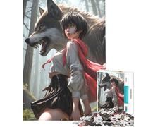 Puzzle pour Adolescents 1000 pièces Princesse Loup Assassin Jeu de Construction de Motifs Relaxant Adapté aux 14 Ans et Plus (38x26cm)