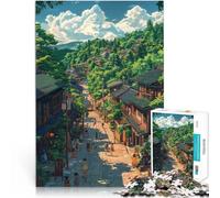 Puzzle pour Adolescents 1000 pièces Promenade dans Les Villes de Montagne Jouets de Jeu est idéal comme Cadeau pour Toute la Famille 38x26cm