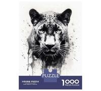 Puzzle pour Adolescents 1000 Pièces Puma Beauty Black Ink Puzzles pour Adolescents Jeux Relaxants Cadeaux pour Femmes pour Anniversaire, Noël 52x38cm/1000pcs