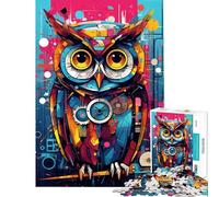 Puzzle pour Adolescents 1000 pièces Puzzle Abstrait Hibou Jeu de réflexion et de logique Cadeau pour Amis et Famille (Dimensions 38x52cm)