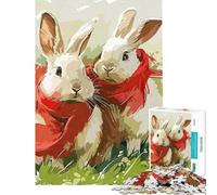 Puzzle pour Adolescents 1000 pièces Puzzle Lapin Doux Jeu de réflexion Course de Vitesse pour Aider à exercer Le Cerveau (Dimensions 38x52cm)