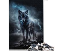 Puzzle pour Adolescents 1000 pièces Puzzle Loup en Bois pour Adultes et Enfants Taille du Jeu de Casse-tête : 50 x 75 cm