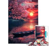 Puzzle pour Adolescents 1000 pièces Puzzle Sérénité au Coucher du Soleil Jeu de réflexion Course de Vitesse pour Aider à exercer Le Cerveau (Dimensions 38x26cm)
