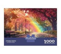 Puzzle pour Adolescents 1000 Pièces Rainbow in Autumn Park Puzzles pour Adolescents Jeux Relaxants Cadeaux pour Femmes pour Anniversaire, Noël 70x50cm/1000pcs