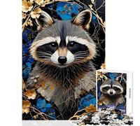 Puzzle pour Adolescents 1000 pièces Raton Laveur Kintsugi Art Jeu Impossible Apprentissage Éducatif Anti-Stress Cadeau d'anniversaire Cadeau de Voyage (38X52cm)