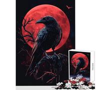 Puzzle pour Adolescents 1000 pièces Raven's Red Moon Puzzle de 1000 pièces Jeux relaxants pour améliorer la mémoire (38x52cm)