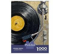 Puzzle pour Adolescents 1000 Pièces Record Player Oil Painting Puzzles pour Adultes Jeux De Détente Découpe De Précision Offre Spéciale pour Toute La Famille 38x26cm/1000pcs