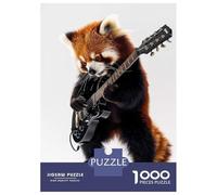 Puzzle pour Adolescents 1000 Pièces Red Panda Guitar Puzzles pour Adolescents - Jeux Anti-Stress - Idéal pour Se Détendre À La Maison - Stimule Le Cerveau 70x50cm/1000pcs