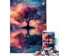 Puzzle pour Adolescents 1000 pièces Reflets d'arbre étoilé Chaque pièce est Unique Cadeau d'anniversaire ou Autre Cadeau Unique (Dimensions 38x26cm)
