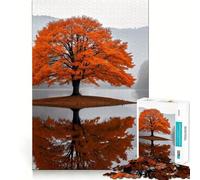 Puzzle pour Adolescents 1000 pièces Reflets d'arbres d'automne dans Un lac Nature Jointures Lisses Jeu Amusant et Intelligent Jeu Relaxant Décoration d'anniversaire Amusante (38x52cm)