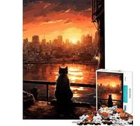 Puzzle pour Adolescents 1000 pièces Reflets du Coucher de Soleil Jeu de réflexion Stimulant pour décorer Un Mur (38x26cm)