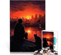 Puzzle pour Adolescents 1000 pièces Reflets du Coucher de Soleil Jouets à Faire soi-même est idéal comme Cadeau pour Toute la Famille 38x26cm