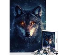Puzzle pour Adolescents 1000 pièces Regard de Loup étoilé Jeu éducatif Difficile et Stimulant Jouet éducatif pour l'interaction Parent-Enfant (38x52cm)