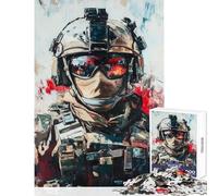 Puzzle pour Adolescents 1000 pièces Regard du Guerrier Puzzle Jeux de Famille Modèle à Assembler Offre spéciale comme Cadeau pour Toute la Famille (Dimensions 50x75cm)