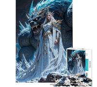 Puzzle pour Adolescents 1000 pièces Reine des neiges et Monstre dans Un Paysage enneigé Puzzle pour Adultes Jeu de détente Découpe de précision Stimule Le Cerveau (Dimensions 38x52cm)
