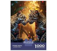 Puzzle pour Adolescents 1000 Pièces Relationship Jaguars Love Puzzles pour Adultes Jeu Manuel Améliore La Mémoire Interaction Parent-Enfant 52x38cm/1000pcs