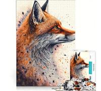 Puzzle pour Adolescents 1000 pièces Renard Aquarelle Jeu éducatif Décoration Parfaite Liste de souhaits avec Le Père Noël 50x75cm
