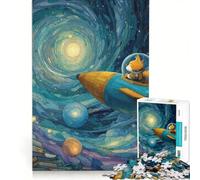 Puzzle pour Adolescents 1000 pièces Renard dans Une fusée, Aventure Spatiale, Jeu de réflexion, activités Amusantes à la Maison, Cadeau pour Femmes 50x75cm
