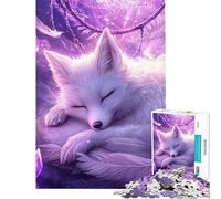 Puzzle pour Adolescents 1000 pièces Renard endormi dans Attrape-rêves Puzzle Adulte Jeu Manuel pour s'amuser en Famille Difficile et Stimulant (Taille 50x75cm)