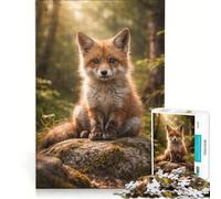 Puzzle pour Adolescents 1000 pièces Renard sur la Lune Jeu Impossible et Stimulant pour réduire Le Stress Idéal comme Cadeau 38x26cm
