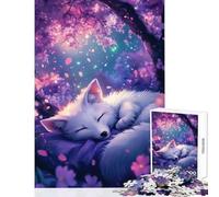 Puzzle pour Adolescents 1000 pièces Rêve de Renard et Fleurs de Cerisier Jeu Manuel Une œuvre d'art Jouet éducatif Cadeau de Noël ou d'anniversaire (38x26cm)