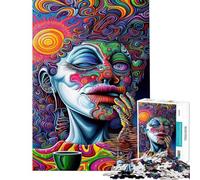 Puzzle pour Adolescents 1000 pièces Rêves psychédéliques éclatants Puzzle de Portrait Abstrait surréaliste pour Adultes Jeux de Famille Modèle à Assembler Offre spéciale comme Cadeau pour Toute