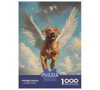 Puzzle pour Adolescents 1000 Pièces Rhodesian Ridgeback Angel Majestic Pet Tribute Dog with Wings Puzzles pour Adolescents Jeux Relaxants Cadeaux pour Femmes pour Anniversaire, Noël 52x38cm/1000pcs