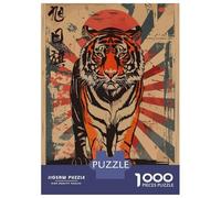 Puzzle pour Adolescents 1000 Pièces Rising Sun Flag Tiger Puzzles pour Adultes, Jouet, Décoration Murale, Analyse Et Logique, Cadeaux De Noël Et d'anniversaire 38x26cm/1000pcs