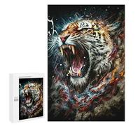 Puzzle pour adolescents 1000 pièces Roaring Tigre Artwork - 1 puzzle pour adultes Jeu familial Cadeau d'anniversaire Parent-Enfant Interaction 1000 pièces