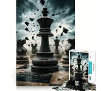 Puzzle pour Adolescents 1000 pièces Roi d'échecs dans la tempête Jeu d'articulation serrée Jouet cognitif Temps Libre Facile et Amusant Décoration de Noël Cadeau (38x26cm)