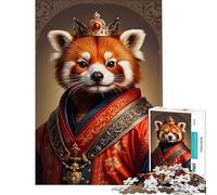 Puzzle pour Adolescents 1000 pièces Roi Panda Roux Jeu intellectuel et éducatif activité familiale Cadeau d'anniversaire (Dimensions 38x26cm)