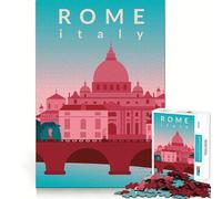 Puzzle pour Adolescents 1000 pièces Rome Jeu de réflexion et de détente,Cadeau Artistique de Noël (38x52cm)