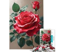 Puzzle pour Adolescents 1000 pièces Rose Rouge en Bouton Jeu de réflexion Casse-tête Jouet éducatif Cadeau pour Anniversaires Difficile Difficile (Dimensions 38x26cm)