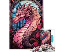 Puzzle pour Adolescents 1000 pièces Rose Valtaria Dragon Rose Jeu Manuel Cadeau d'anniversaire idéal pour Toute la Famille (Taille 38x26cm)