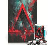 Puzzle pour Adolescents 1000 pièces Rouge éclaboussé Jeu Manuel idéal pour Passer Le Temps Pendant Les Vacances avec Poster Assorti et Feuille de Questions 38x52cm