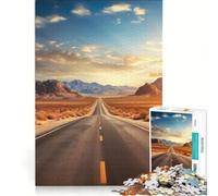 Puzzle pour Adolescents 1000 pièces Route Solitaire dans Le désert Jeux relaxants décoration intérieure Convient pour la décoration de Bureau 38x26cm