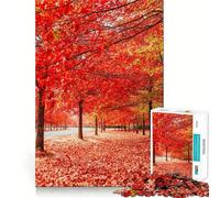 Puzzle pour Adolescents 1000 pièces Rues d'automne,Assemblage Lisse,Jeu de réflexion Amusant et Relaxant,Cadeau de décoration d'anniversaire (38x26cm)