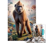 Puzzle pour Adolescents 1000 pièces Safari babouin surréaliste Un défi à relever pour créer Une œuvre d'art Jouet éducatif Convient aux Personnes de 14 Ans et Plus (38x52cm)