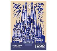 Puzzle pour Adolescents 1000 Pièces Sagrada Familia, Barcelona, Spain, Illustration Puzzle pour Adultes Décoration Murale Jouet Une Œuvre d'art Cadeau d'anniversaire Unique 52x38cm/1000pcs