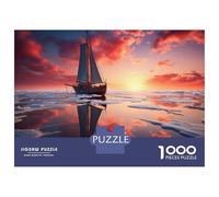 Puzzle pour Adolescents 1000 Pièces Sailboat Reflections on Water Puzzle pour Adultes Jeu De Réflexion Décoration Murale Cadeau Anti-Stress 52x38cm/1000pcs