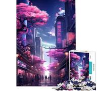 Puzzle pour Adolescents 1000 pièces Sakura Street Puzzle Anti-Stress Une œuvre d'art Divertissement Familial et soirée Jeux (38x52cm)
