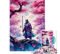 Puzzle pour Adolescents 1000 pièces Samouraï aux Fleurs joyeuses Puzzle Adulte Jeu Manuel Idéal pour Passer Le Temps Pendant Les Vacances Offre spéciale comme Cadeau pour Toute la Famille (38x52cm)