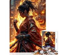 Puzzle pour Adolescents 1000 pièces Samouraï Esprit de Feu Jeu Impossible Défi Difficile Jouet Éducatif Difficile et Stimulant (38x52cm)