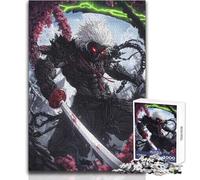 Puzzle pour Adolescents 1000 pièces Samouraï Japonais musclé et Sombre Décoration Parfaite Jeu Pratique Cadeau de Père Noël Secret (Taille 38x52cm)