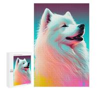 Puzzle pour adolescents 1000 pièces Samoyed Colorful Dog Puzzles pour adultes Jeux de relaxation Assemblage de motifs Interaction parent-enfant 1000 pièces