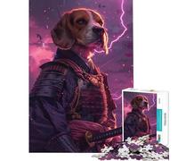 Puzzle pour Adolescents 1000 pièces Samurai Beagle Jouet addictif pour cultiver la Patience Jeu Familial adapté aux Couples pour Les Amateurs de Jeux (Dimensions 38x26cm)