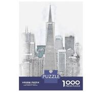 Puzzle pour Adolescents 1000 Pièces San Francisco Financial District Puzzle Jouet Décoration Murale Course De Vitesse Manuelle Offre Cadeau pour Toute La Famille 70x50cm/1000pcs