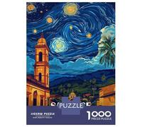 Puzzle pour Adolescents 1000 Pièces San Jose Costa Rica Starry Night Puzzle pour Adultes Jeu Manuel Découpe De Précision Activités Amusantes À La Maison 38x26cm/1000pcs