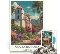 Puzzle pour Adolescents 1000 pièces Santa Barbara, CA, Impossible Game, Cadeau d'anniversaire, avec Poster Assorti et Feuille de Questions 38x52cm